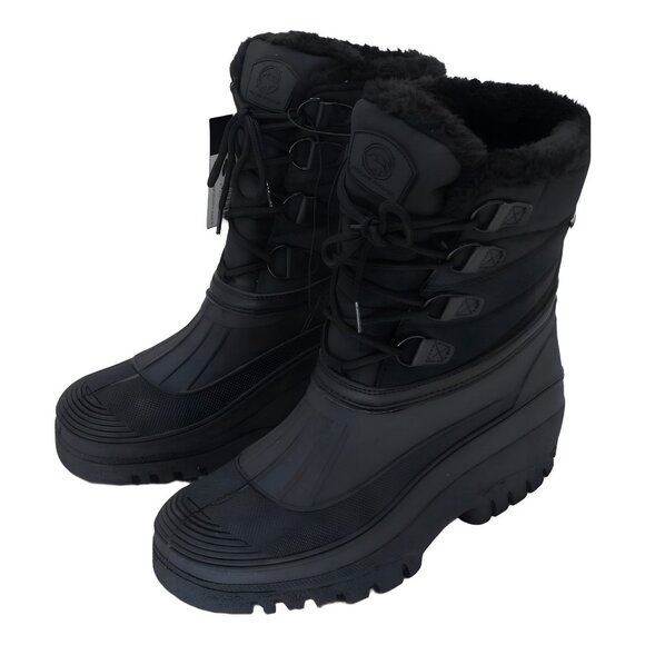 Polar Range Men\'s Decker Faux Fur Snow Boots Black Size 10 main image 6